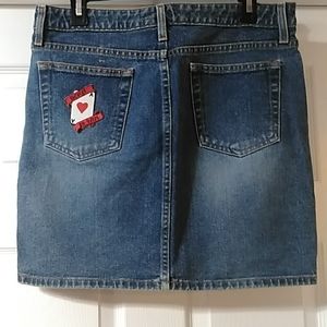 Mossimo Y2K whiskers detail denim skirt size 9. EUC.